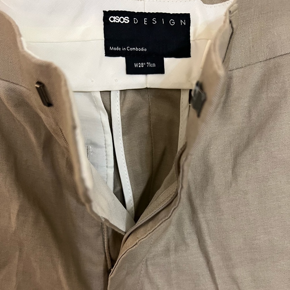 ASOS Design Skinny Linen Mix Shorts - Picture 3 of 3